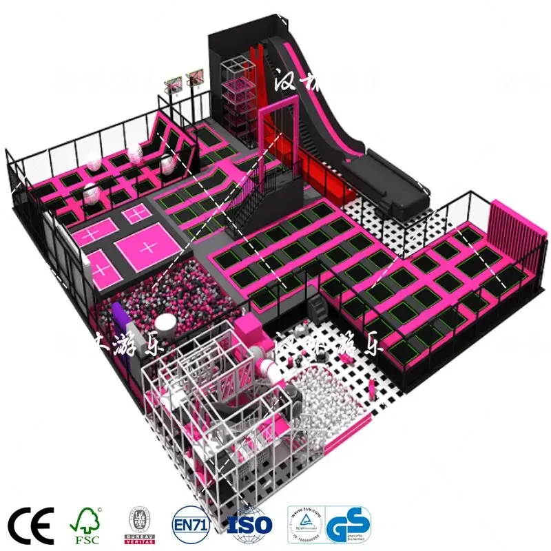 Trampoline For Kids  Round Jumping Bungee Trampoline Gym Commerical Park for Adults