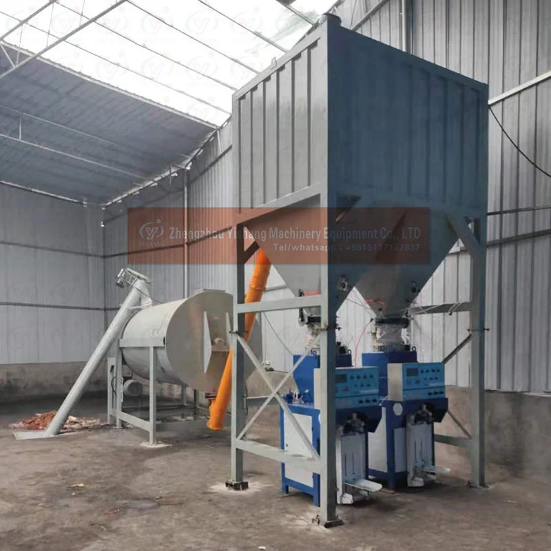 Bonding  mortar wall putty mixing equipment with automatic bag filling machine tile adhesive dry mortar mixing machine