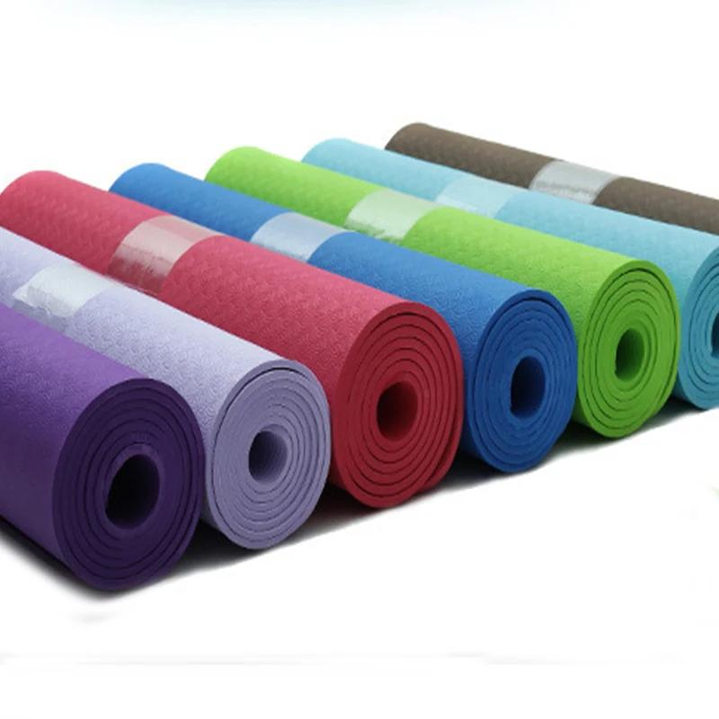 Wholesale TPE Yoga Mats 4mm Non Slip Black Yoga Mat Eco Friendly High Quality Fitness Pilates Mat Manufacturer