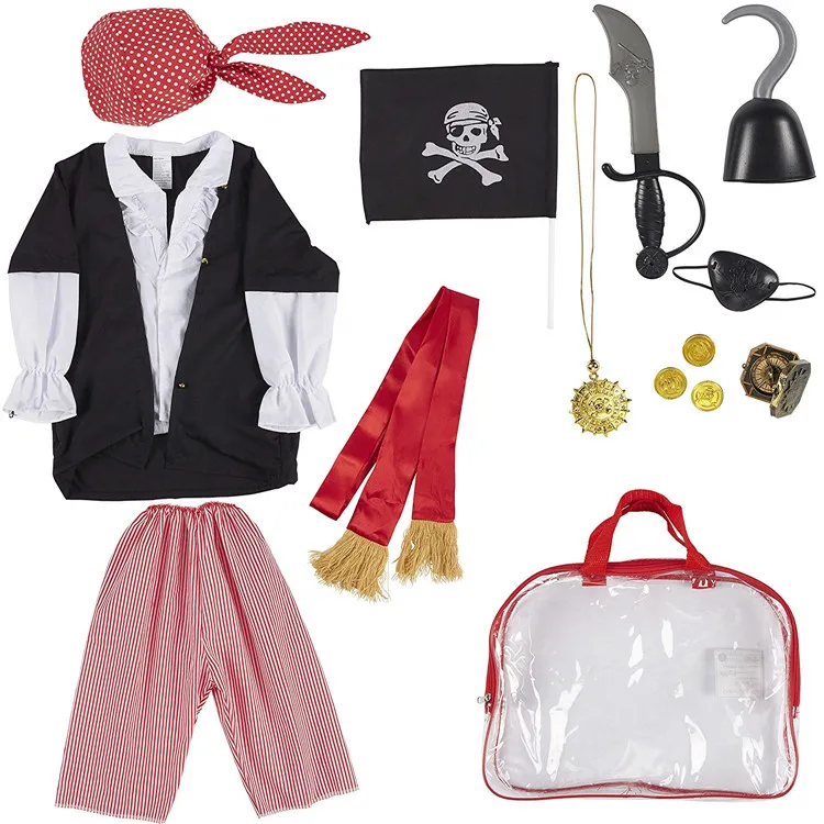 Hot selling western modern kids costume pirate pretend play toy role play cosplay costumes for kids