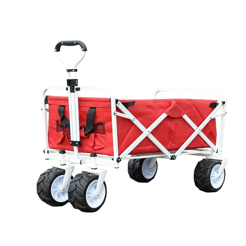 Wholesale Portable Folding Camping Trolley Box Beach Utility Cart Beach Camping Trolley Wagon