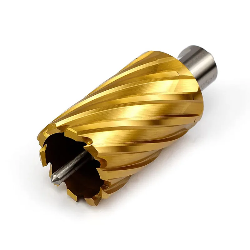 Royal Sino Titanium Plating 35Mm Hollow Drill Bit Core Drilling Tool Rail Weldon Shank Hss Annular Cutter