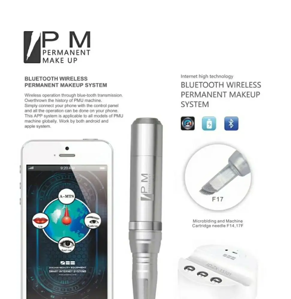 2019 new brand PM  wireless permanent makeup kit APP system