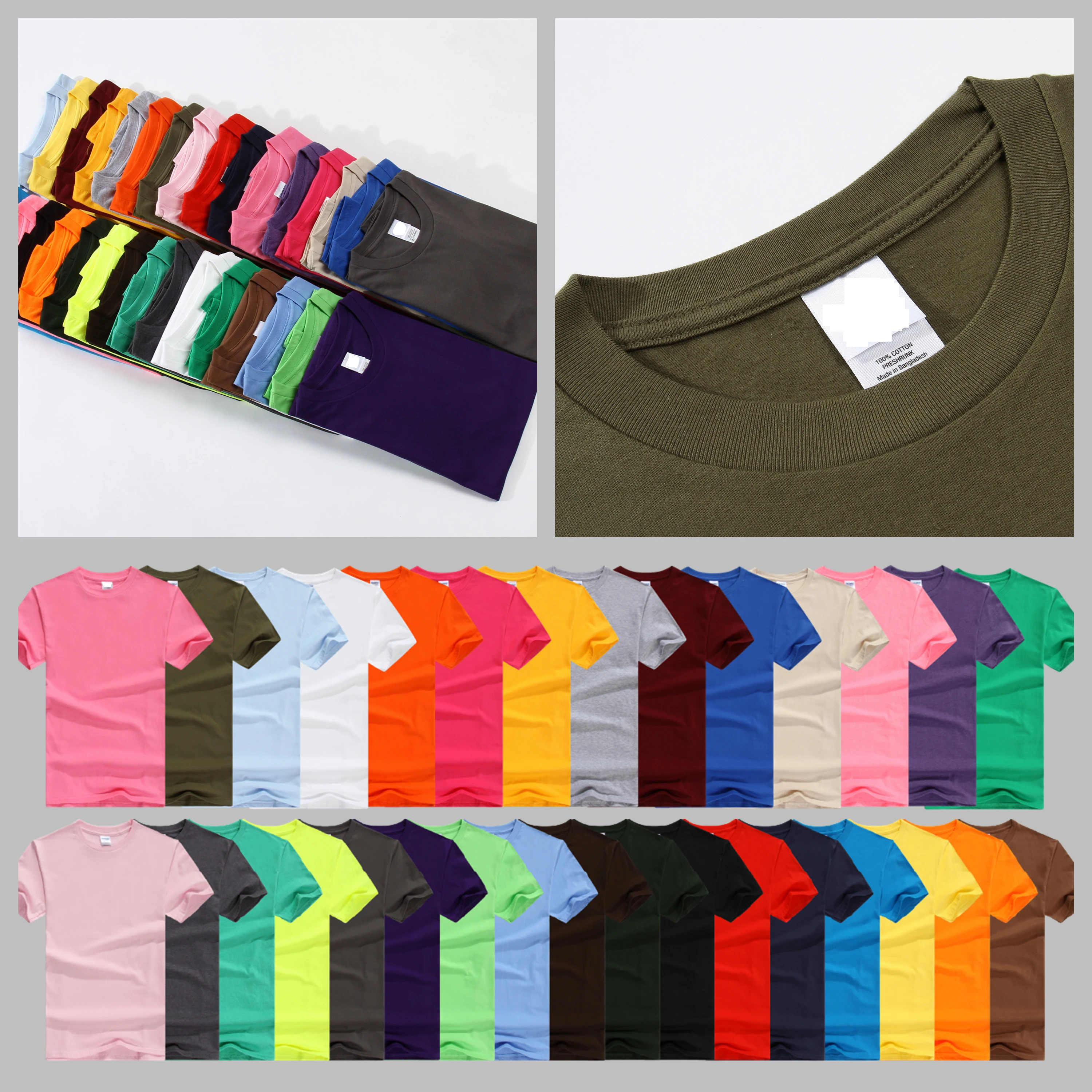 Hot selling design high quality 180gsm Loose bulk round neck 100% cotton t shirts for men