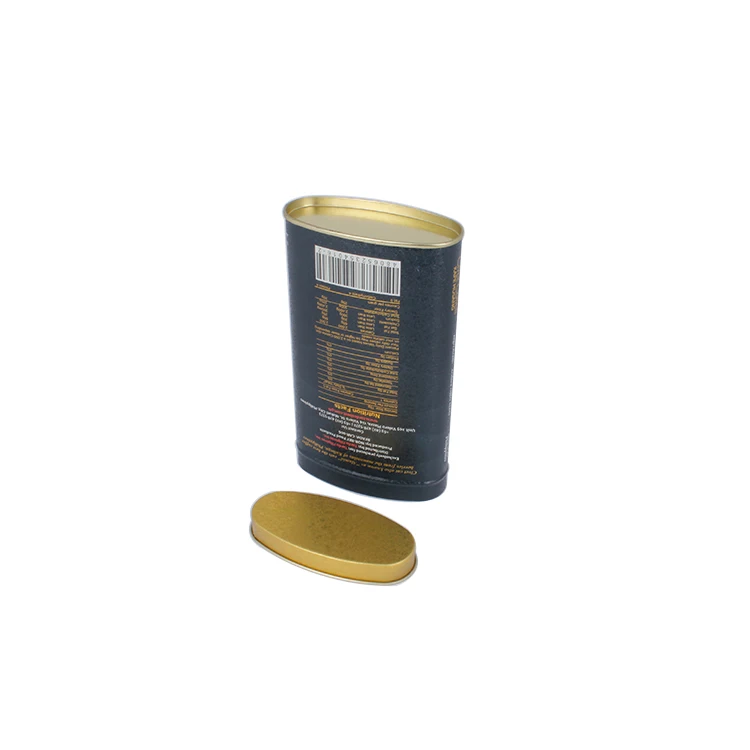 coffee tin box customized printed oval shape