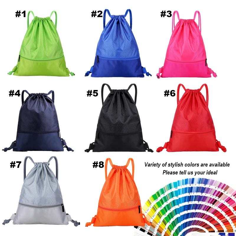 Custom Plain Polyester Shopping Drawstring Bag With Logo Promotional Nylon Carry Draw String Gift Gym Bag Sports Backpack Bag