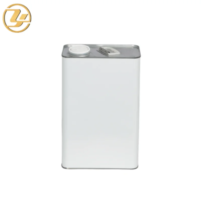 Металлическая прямоугольная банка 4 л с пластиковой крышкой лакированная поверхность горячее тиснение настраиваемая печать для промышленного использования