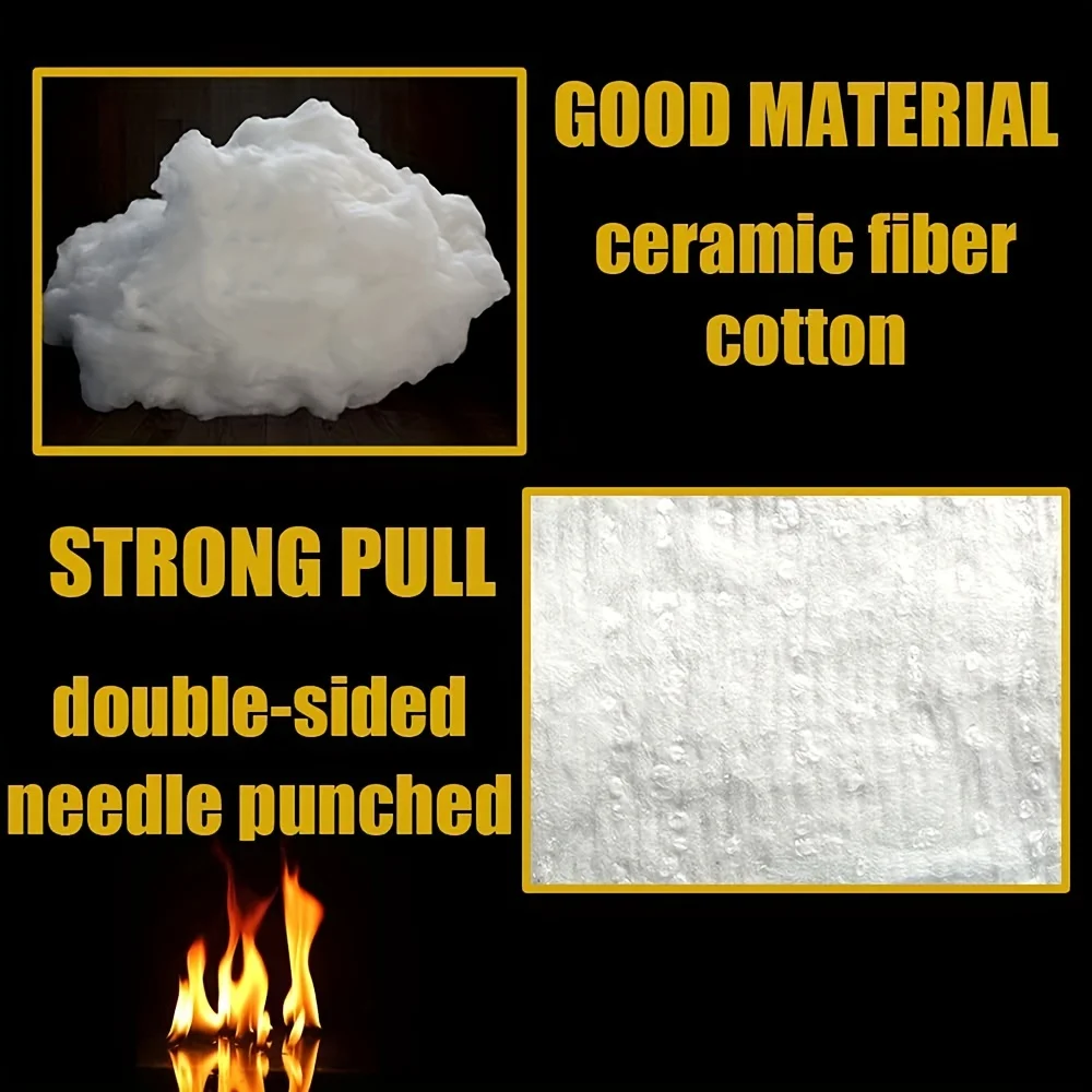 Fireproof Ceramic Fiber Blanket Fabric High-Temperature Resistant Insulation For Ovens, Kilns, Forges & Fireplaces