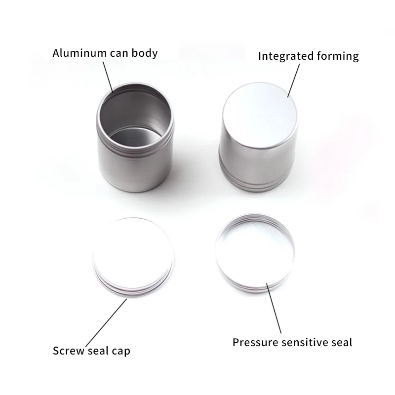 80ML Aluminum Screw Top Round Tea Jars Metal Tin Cans Aluminum Tin Containers Food grade Aluminum Cans