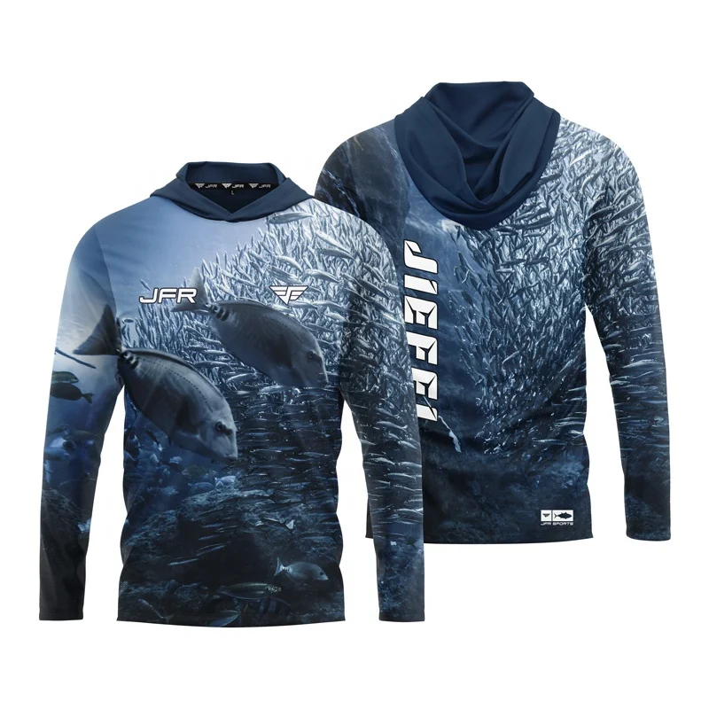 Custom Wholesale Fishing Jersey UV Protection Men Fishing Clothes Quick Dry Fishing Shirts Sportswear Plus Size Shirts 10pcs