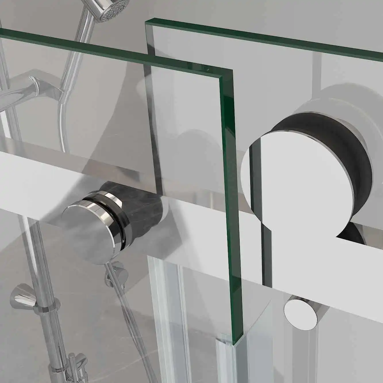 Wholesale Aluminum Stainless Steel Tempered Glass Bathroom Sliding Frameless Shower Door