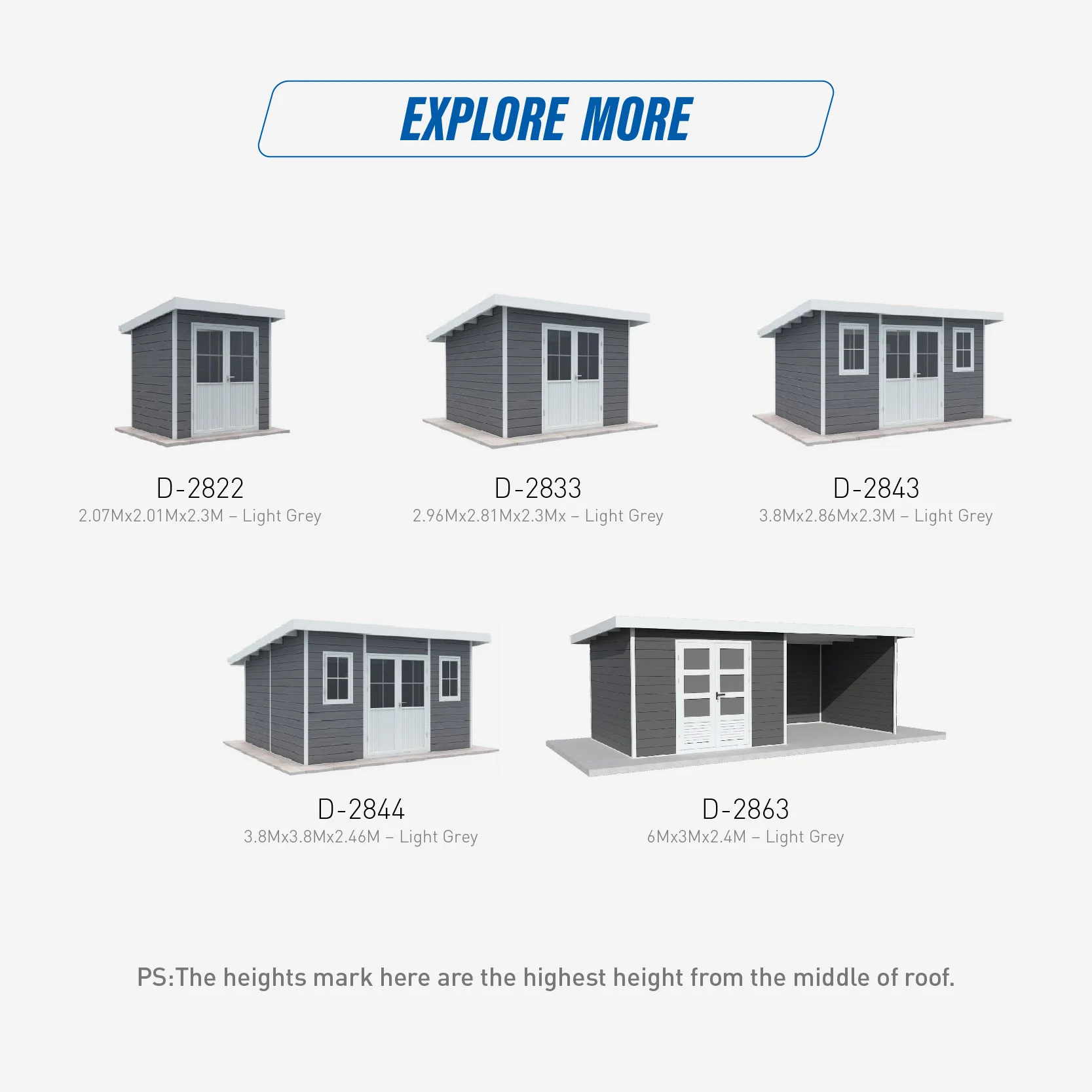 D Series New Fashion Design Wood Plastic Composite Shed House Outdoor Yard and Garden Plastic Tool Room