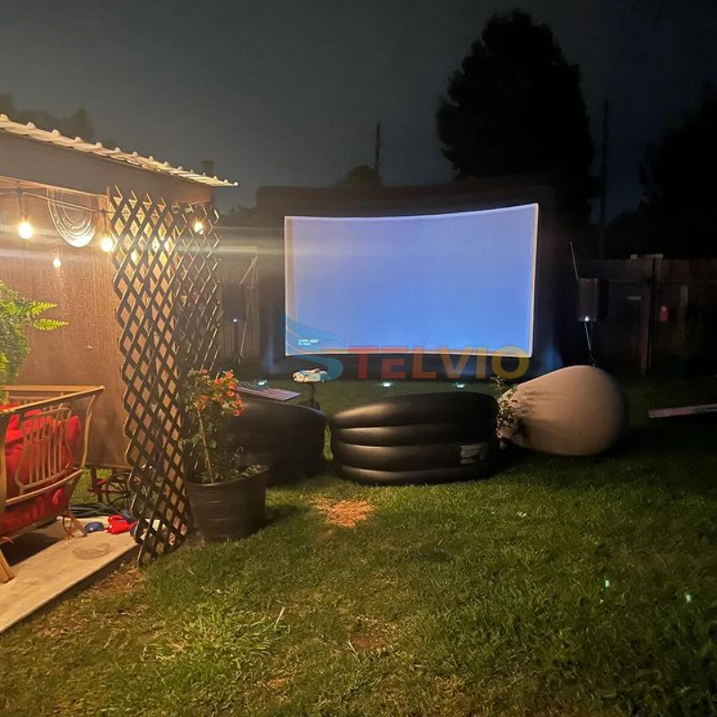 Hot sale blow up movie screen and projector inflatable movie screen outdoor with inflatable chair