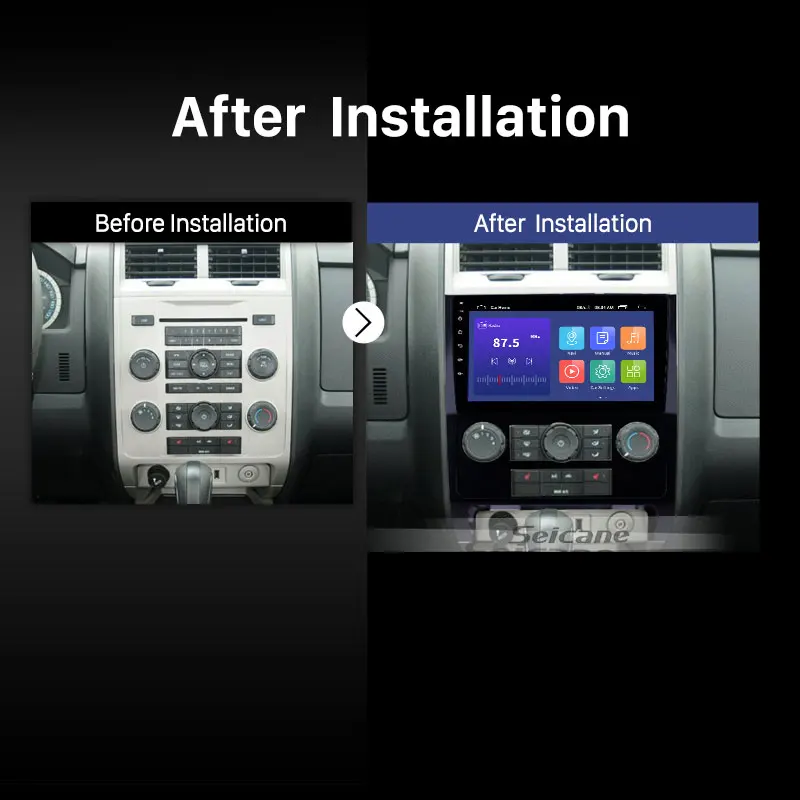 Car Radio 9 Inch Android 11.0 Car Navigation System for Ford Escape 2007-2012 Head Unit Rearview Camera USB Wifi