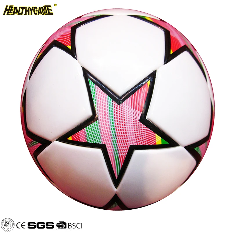 Высокое качество ламинированный футбольный мяч из искусственной кожи размер 5 для матча красного цвета