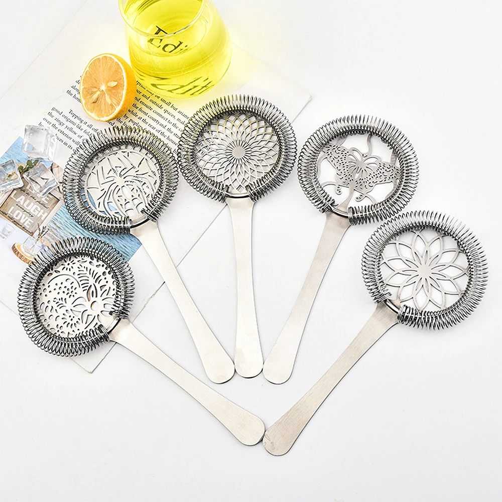 Creative Modeling Stainless Steel Spring Hawthorne Strainer Martini Filter Shaker Drink Bar Cocktail Strainer For Mixing Glass