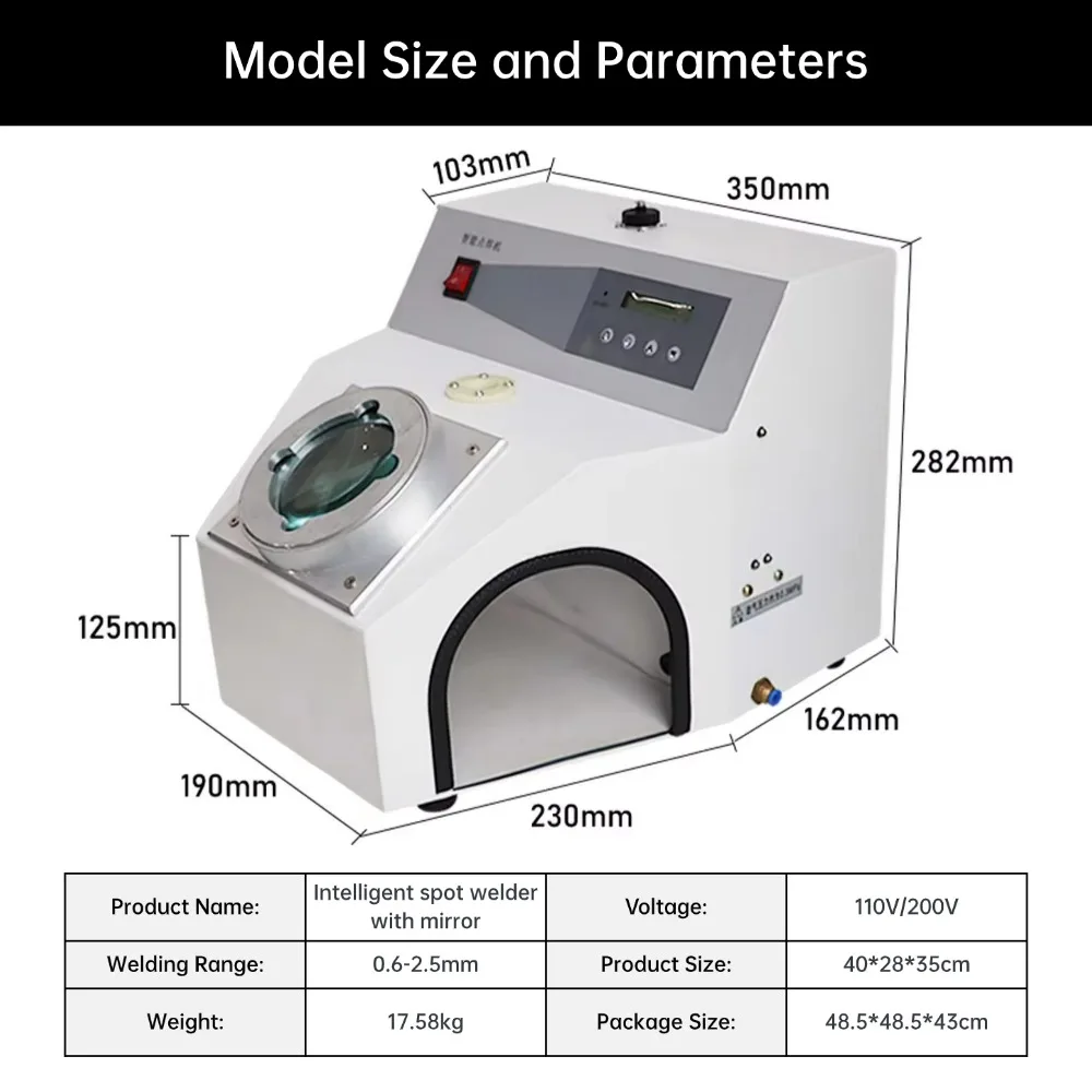 150A High-power Platinum Gold Silver Copper Dental Jewelry Pulse Welding Machine Intelligent Anti-flash Spot Welder With Mirror