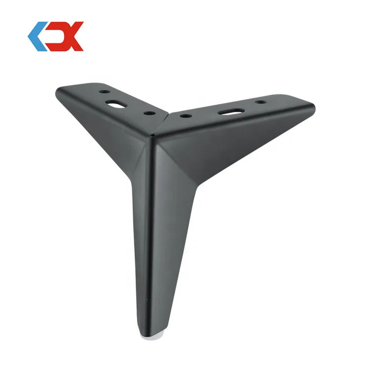 Hot Sale Replacement Hardware Accessories Triangle Chrome Black Cast Iron Metal Sofa Legs