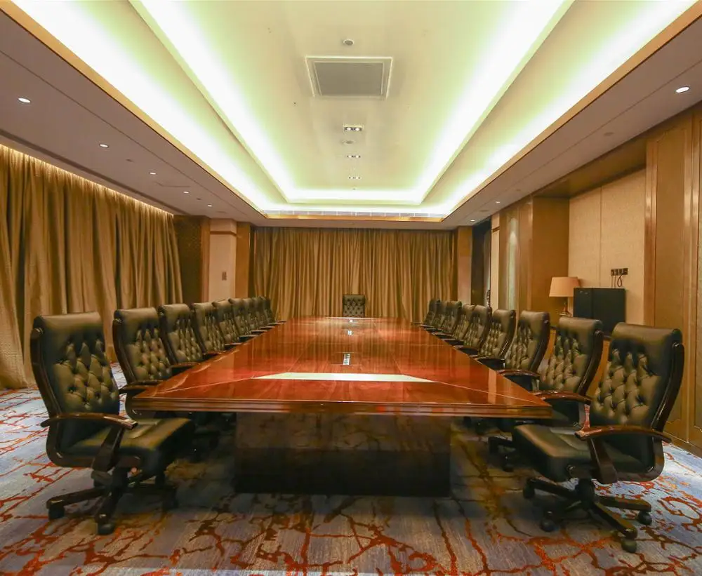 Customized Luxury MDF 30 person conference meeting table with socket