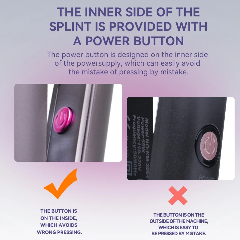 Kemei Km-2222 New Arrival Household Professional Electric Curly Hair Iron 2 In 1 Hair Straightener