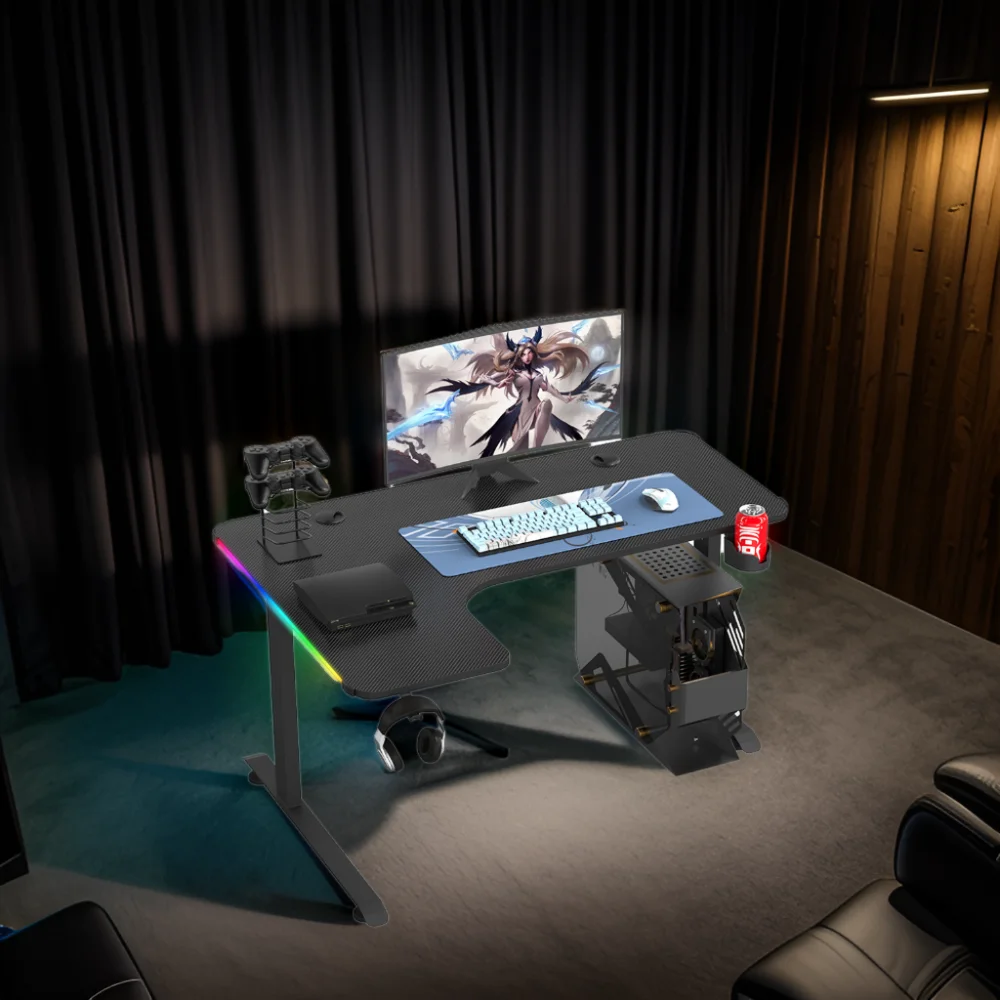 Factory Direct L Shaped Gaming Desk Computer Corner Desk PC Gaming Desk Table  for Home Office Sturdy Writing