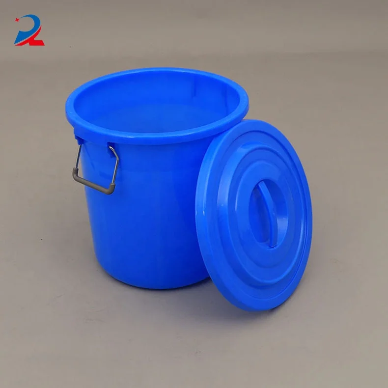Blue Round Outdoor rubbish bin 50L 100L large economic fermentation plastic water bucket with lid