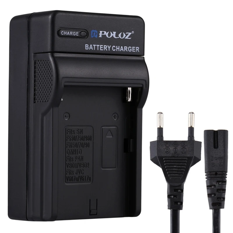 Новый дизайн PULUZ EU зарядное устройство с кабелем для NP-F550 / F970 F960 F770 F750 F570