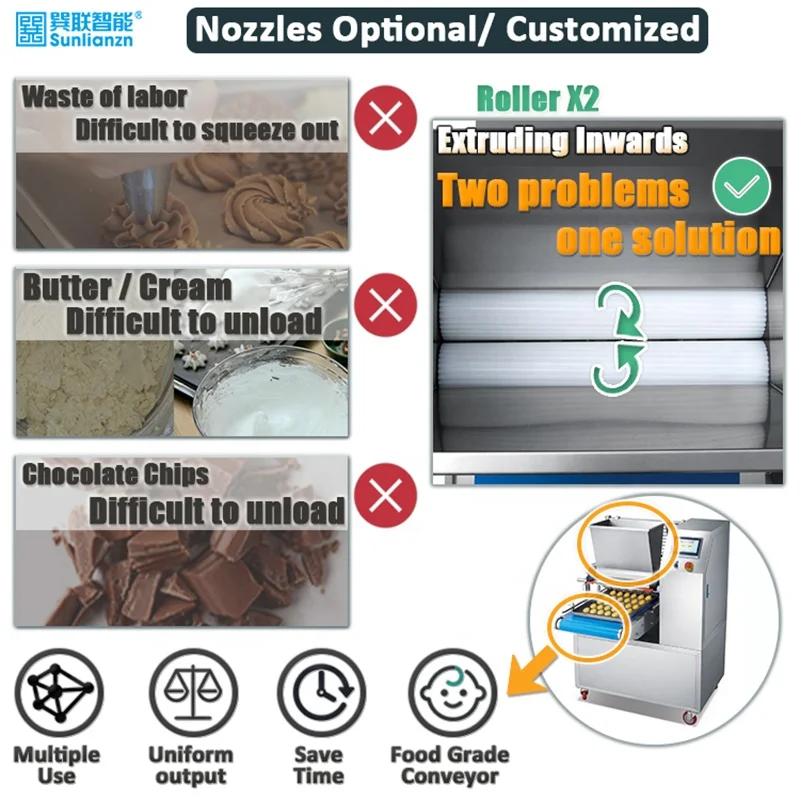 Commercial Wire Cut Twisted Cookie Biscuit Press Making Form Mold Depositor Machine