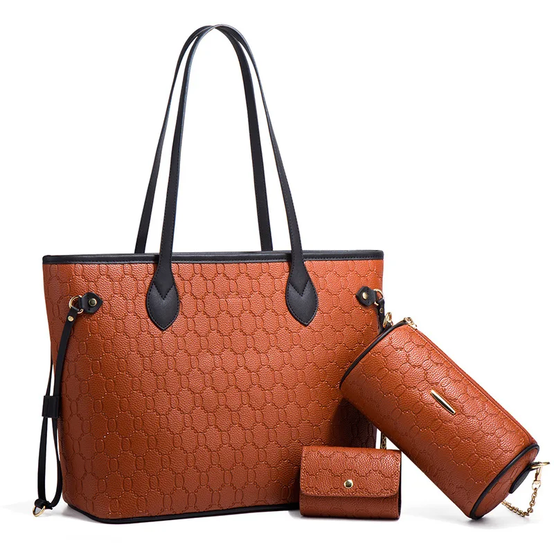 New design large-capacity high-quality PU material lattice women crossbody hand bags ladies handbag sac