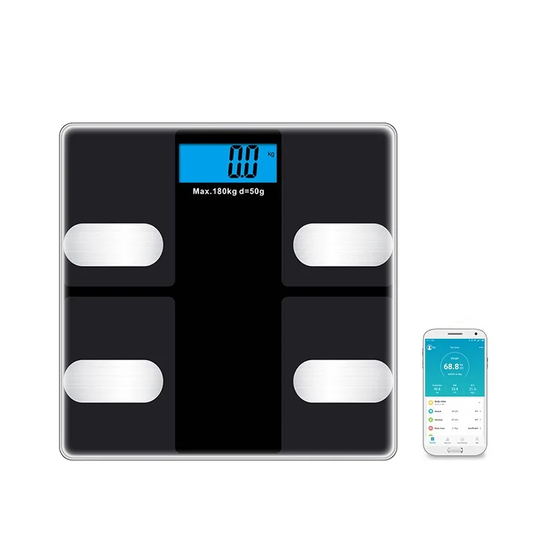180 кг 396Lb электрические цифровые Многофункциональные весы с синими зубьями для тела индекса жира и массы