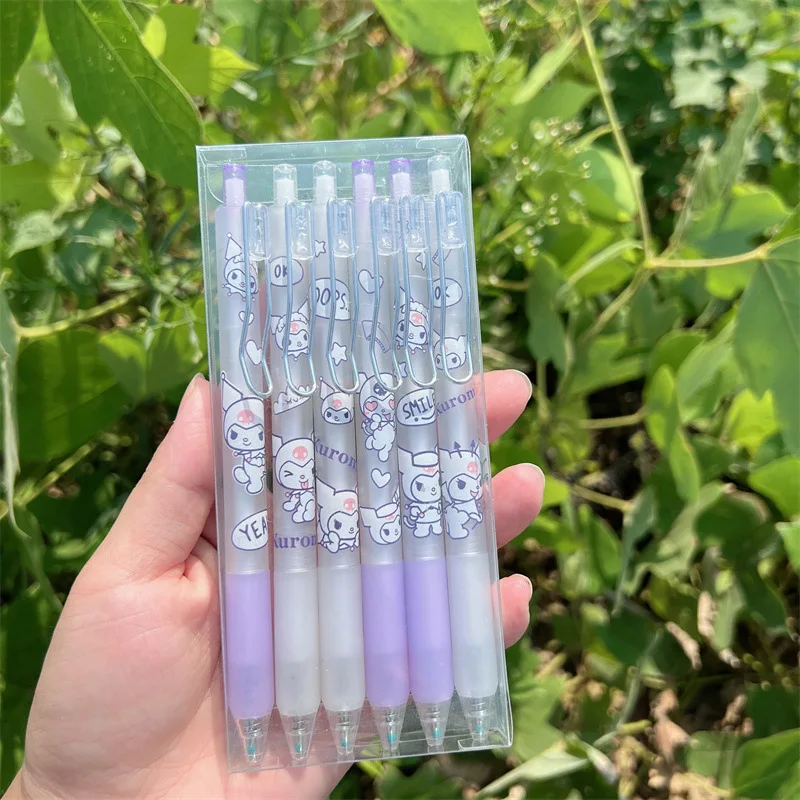 Wholesale Cute Melody Ear Dog Kuromi Duffy 0.5mm Black Gel Pens Cute Cartoon Set Signature Gel Pen Student Stationary Supplies