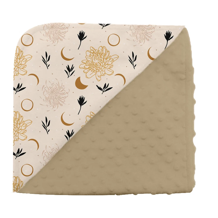 Custom Animal Print 100% Polyester Super Soft Mink Dot Kid Bedding Lightweight Minky Bubble Baby Blanket