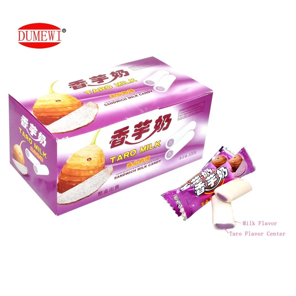 Soft Milk Candy and Center Filled Taro Flavor Milk Candy