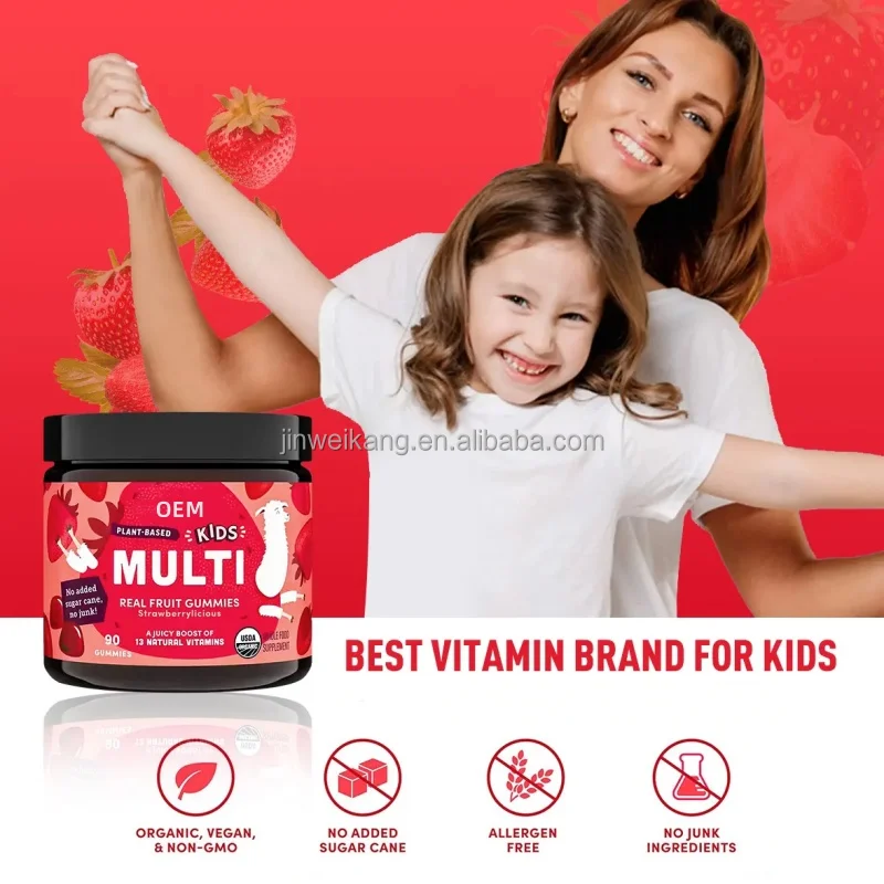 Real Fruit Gummy Vitamins for Kids No Added Sugar Cane Beta Carotenes Whole Food Multivitamin Vegan Toddler Gummies Plant Based