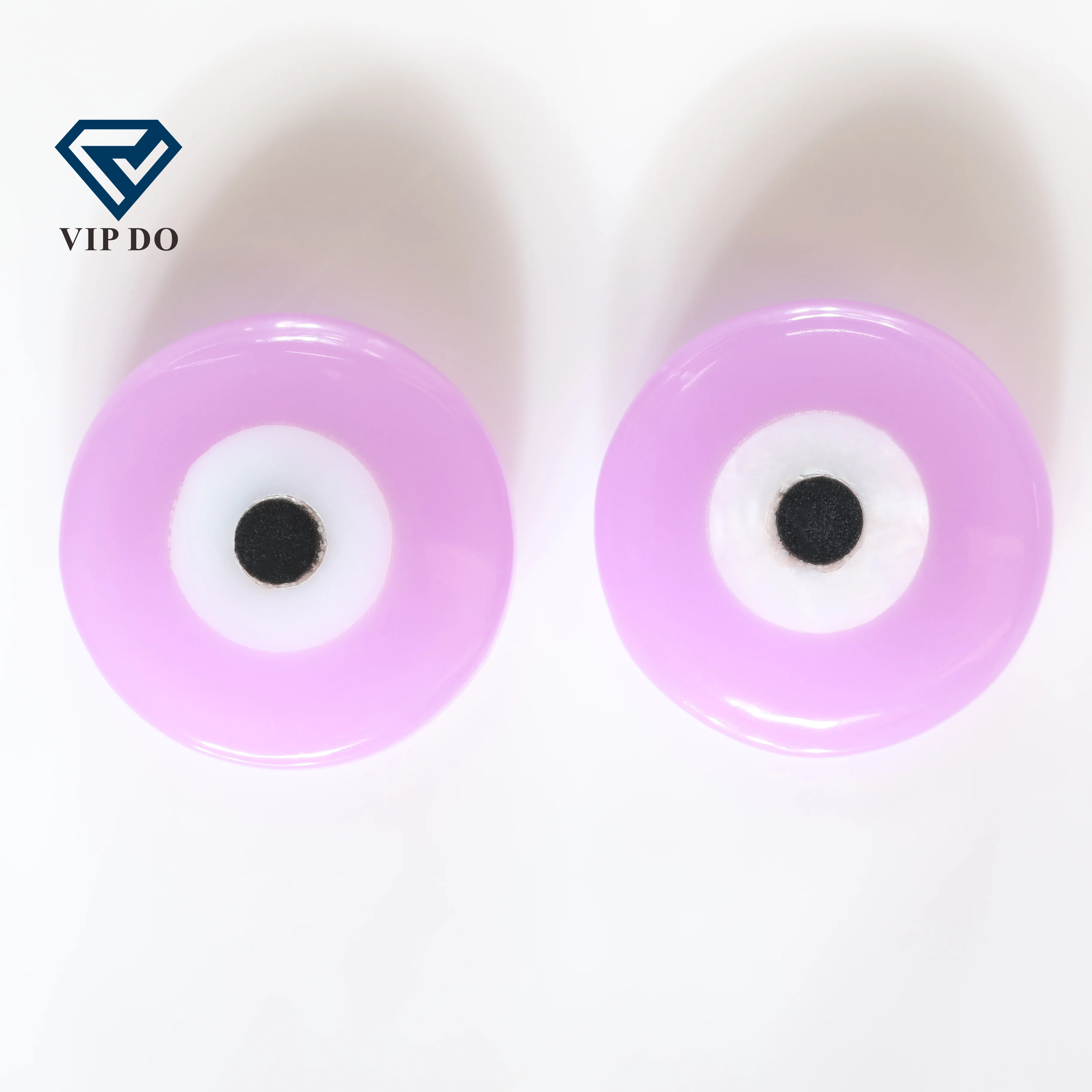 Factory wholesale Double flat Flat top synthetic turquoise  round cut eye can be customized in any shape of the devil eye