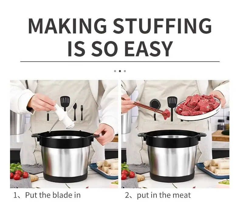 Wholesale 2024 Household Electric Meat Grinder Top Selling Stainless Steel 6L 8L 10L 12L Capacity Outdoor Fufu Pounding Machine