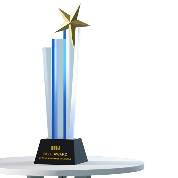 2024 High-grade Progressive Star Crown Asia Season Employee Competition Award Trophy Customized Five-pointed Crystal