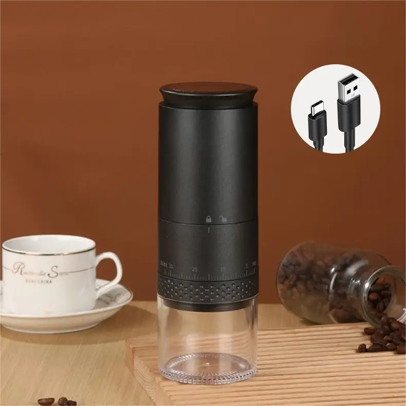 2023 new 38 levels adjustment wireless coffee maker  USB  rechargeable portable electric coffee grinder for espresso