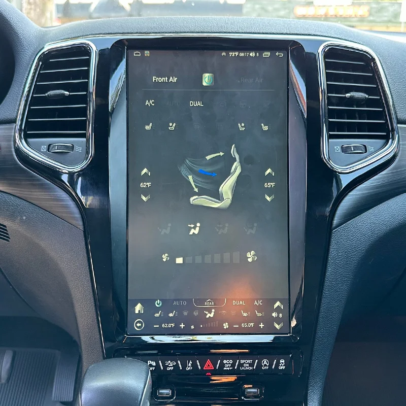 Multimedia Android Head Unit Car Stereo Player GPS Radio Tesla Style Vertical Touch Screen for Jeep Grand Cherokee 2014-2022