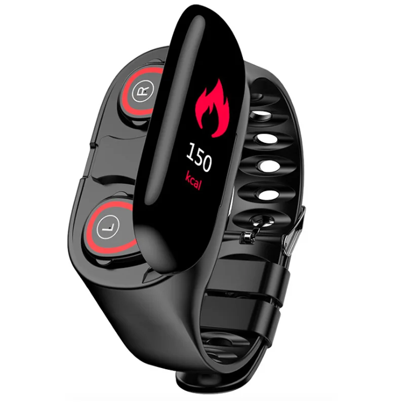 Dropshipping Bracelet Earphone Smart Smartwatch M1 Earphone Ip67 2 In 1 Watch And Earbuds