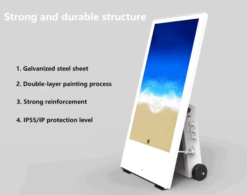 43 inch outdoor digital signage information kiosk LCD advertising equipment outdoor portable mobile charging digital signage