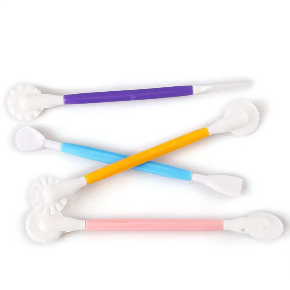 4pcs Fondant Cake Decorating Modelling Tools 8 Patterns Flower Decoration Pen Pastry Carving Cutter Baking Craft Cake Mold