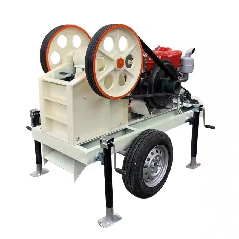 Small jaw crusher with diesel engine OR electric motor Mobile stone crusher machine