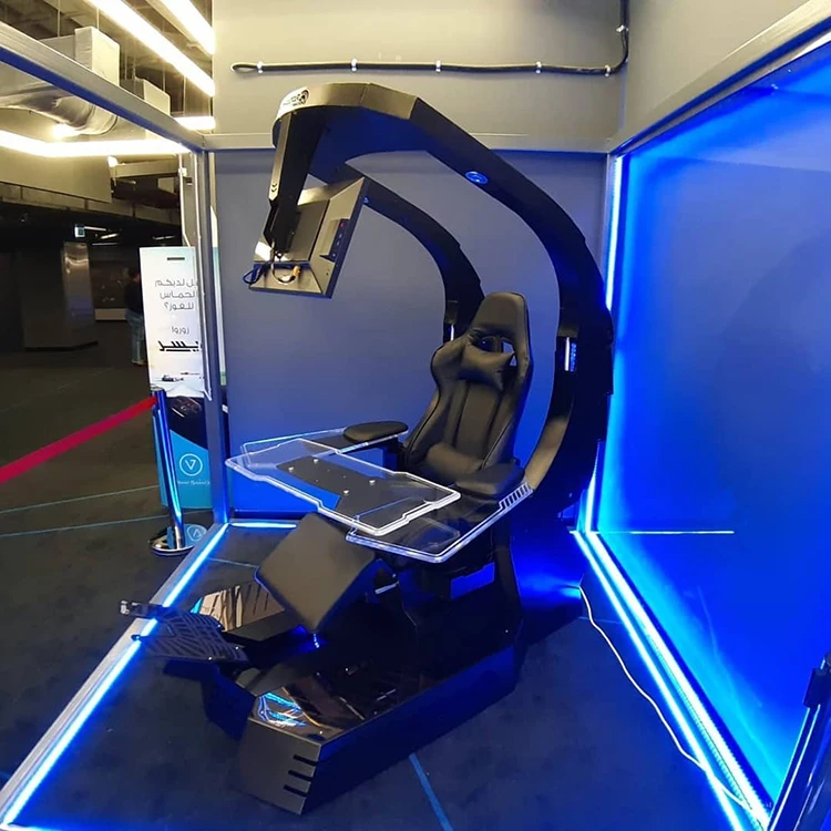 INGREM Dual Arms Ergonomic Comfortable High Quality Rgb Computer Home Office Furniture Gaming Workstation cockpit for 3 monitors