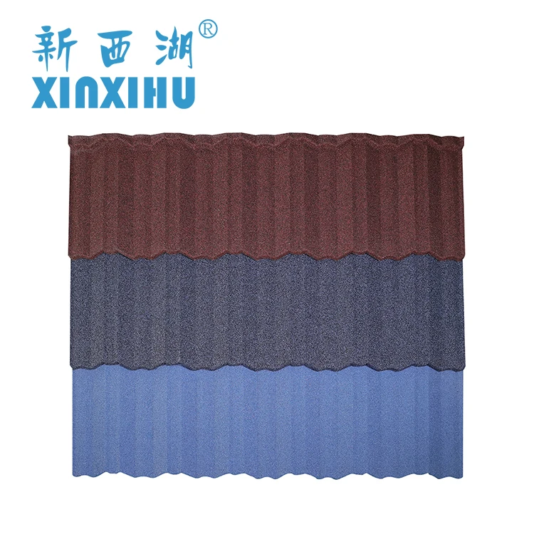 
Wholesale nature sand coating aluminum-zinc steel plate stone coated metal roof tile villa house roof design 