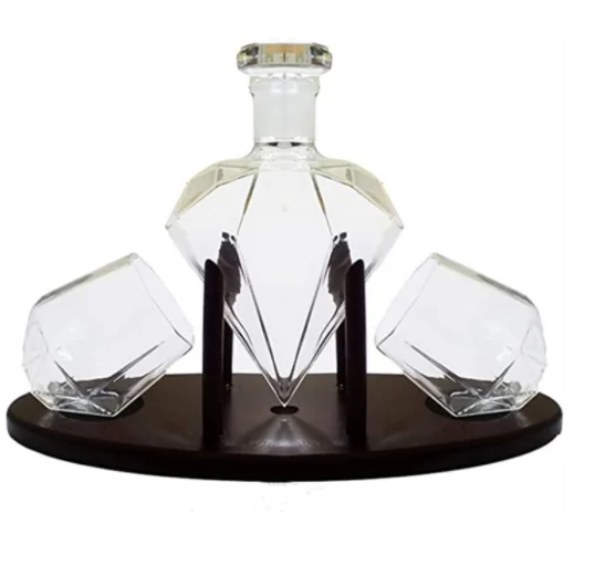 Diamond shape glass wine serving creative high borosilicate glass decanter