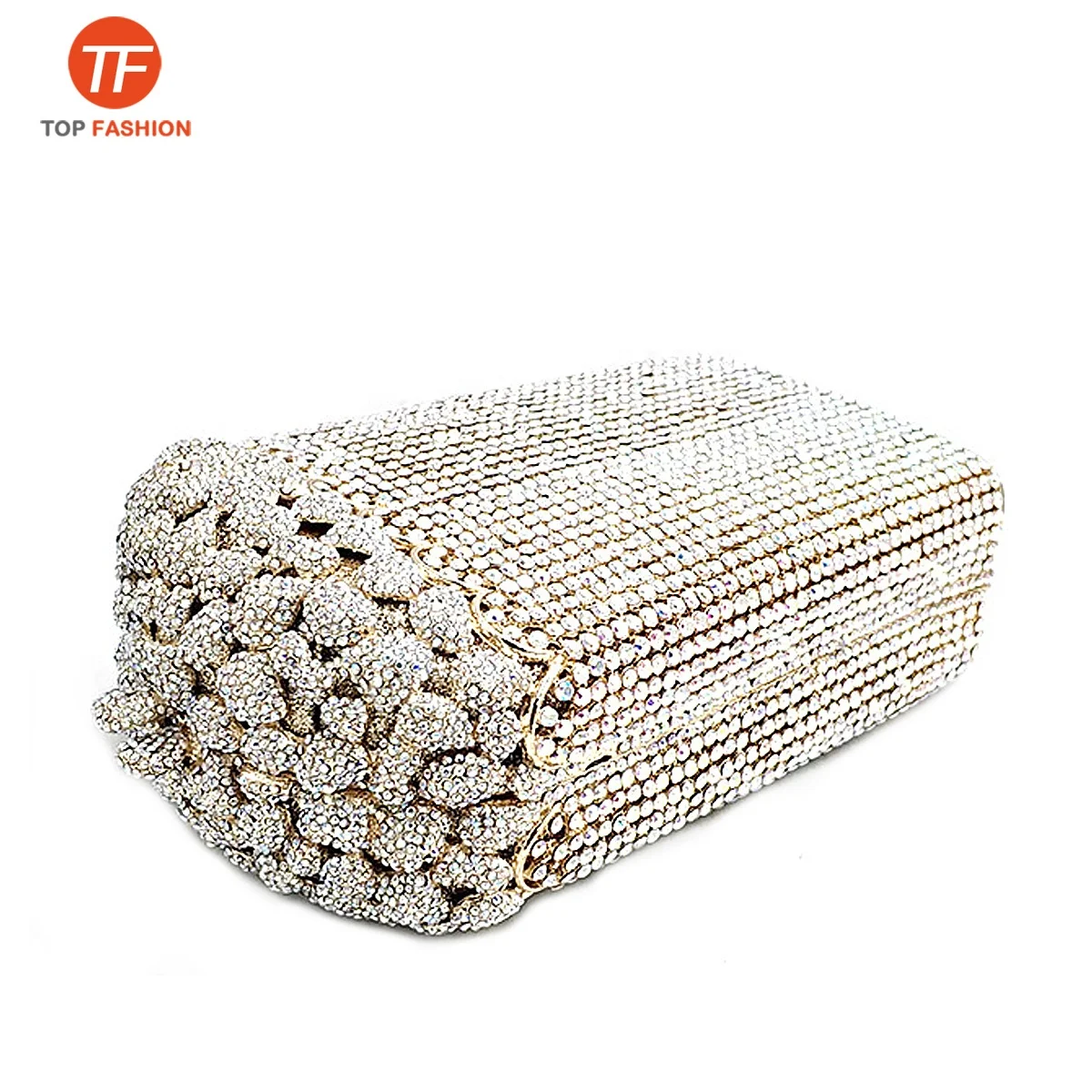 Factory wholesales Newest luxury women diamonds clutches American popcorn crystal purses Bridal wedding purse