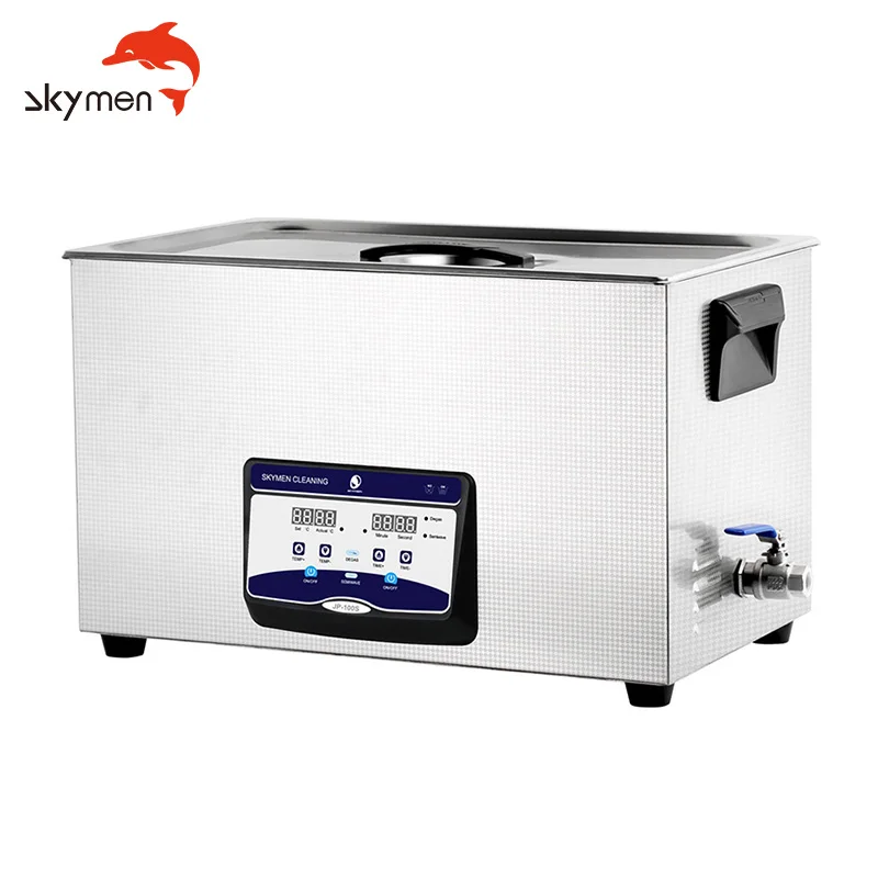 Skymen 30L Auto Car Parts Laboratory Equipment Chemical Industrial Ultrasonic Cleaner with Degas Cleaning Machine