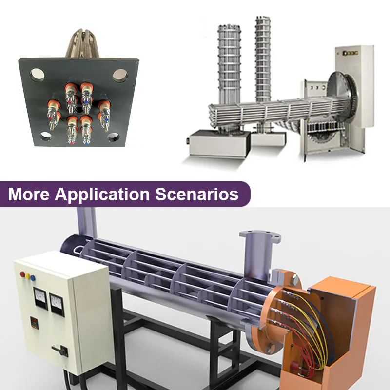 BRIGHT PTFE Coating Immersion Rod Water Heater 3KW 7000W 230V 2000W 2U Flange Heating Tube with Thermostat