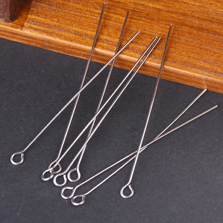 Stainless Steel Figure 9 Needle 0.7mm Flat Head T Needle DIY String Bead Material Accessories (100 Pcs/1 Pack)